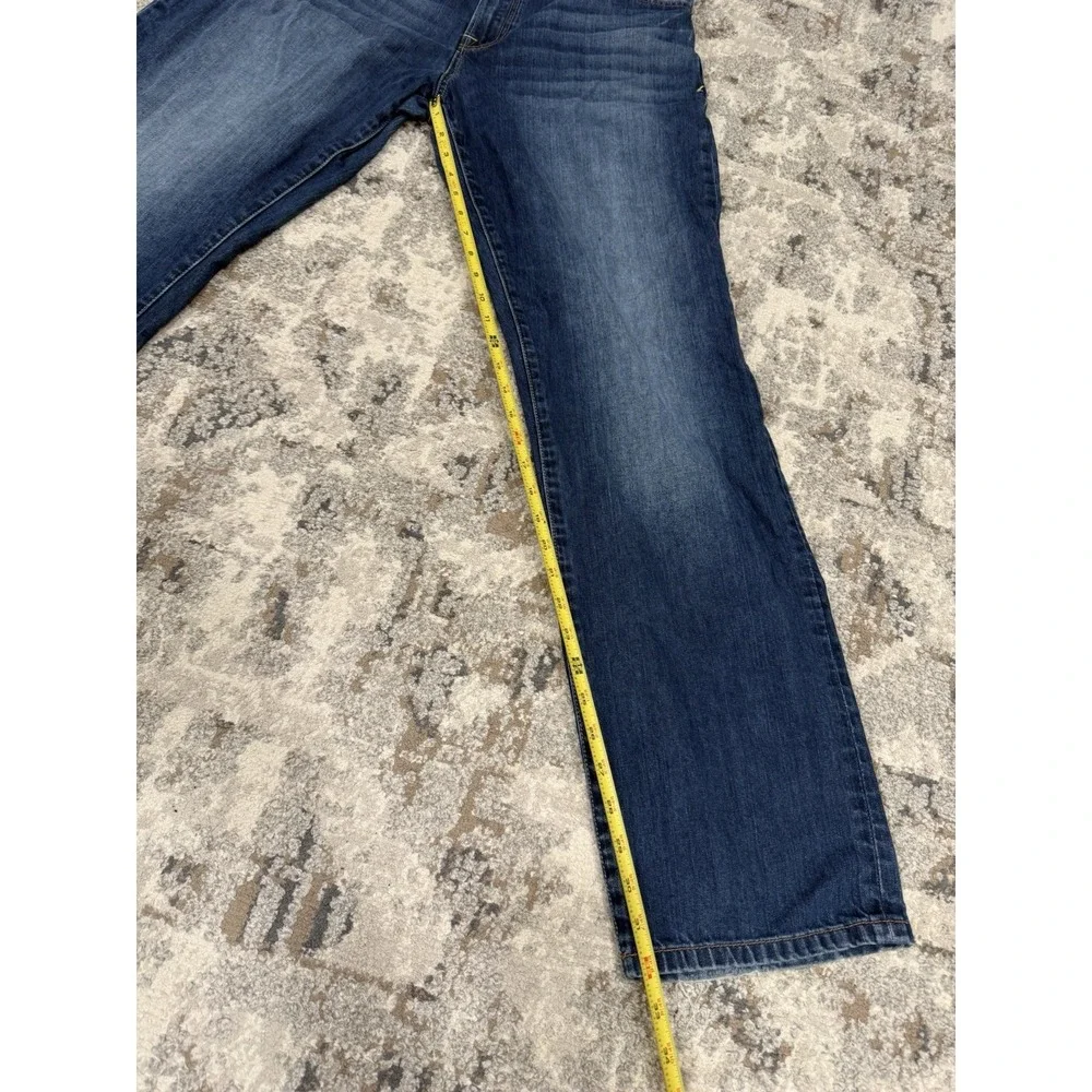 Lucky Brand 329 Jeans Mens 36x34 Classic Straight Stretch Dark Wash Zip Fly - Picture 8 of 16